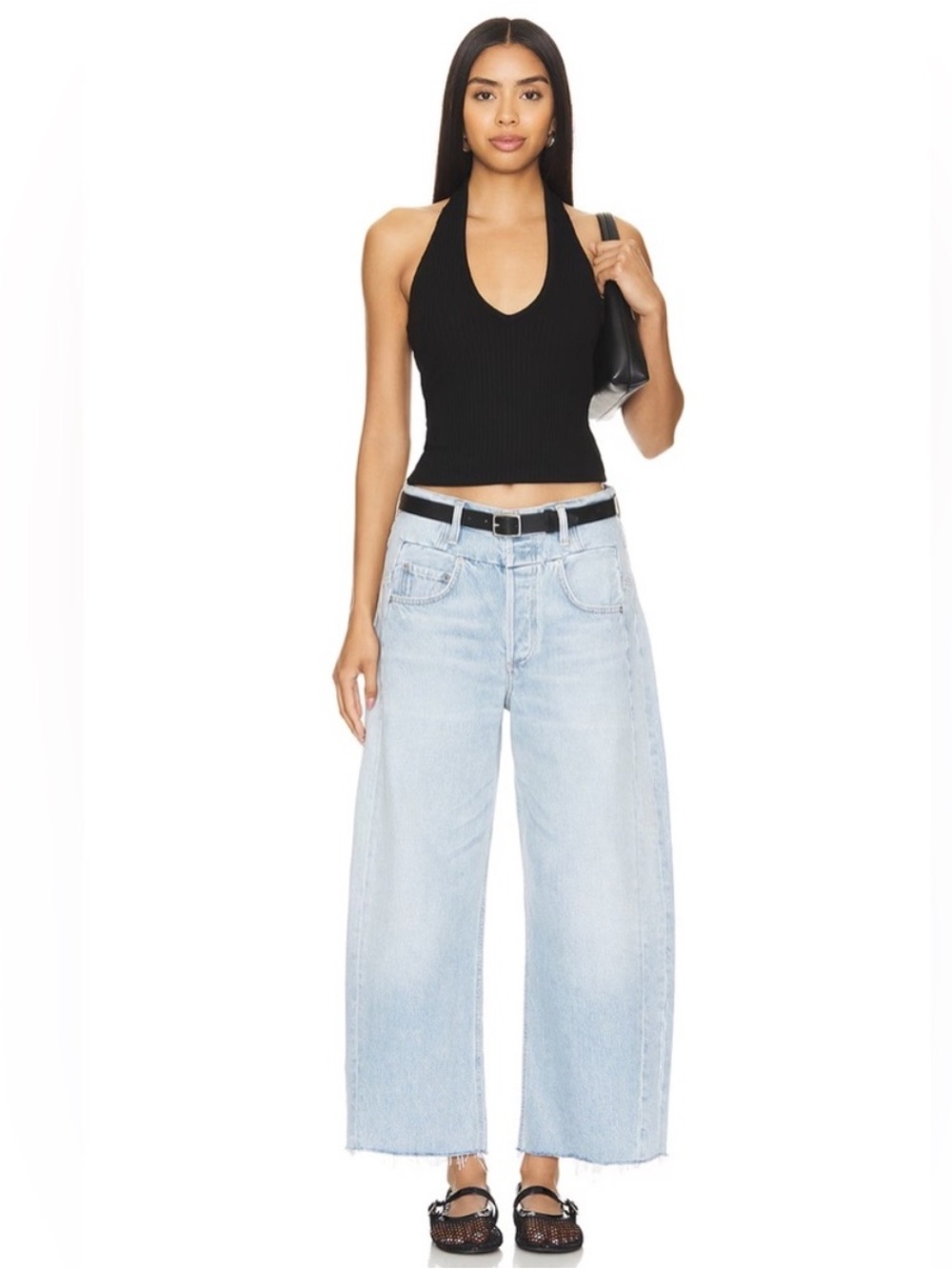 Citizens Of Humanity Jeans Bisou Barrel Leg Wide Leg Cropped in Gemini Blue